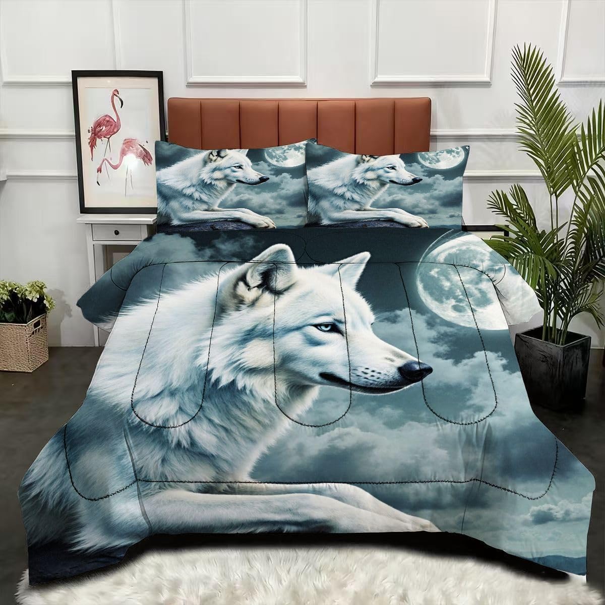 Couette loup 3D 220x240 cm idéale pour des nuits cocooning et chaleureuses en toute saison