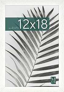 MCS Studio Gallery 12x18 Picture Frame White Woodgrain, Rectangle Photo Frame for Photos, Posters & Art Prints (1-Pack)