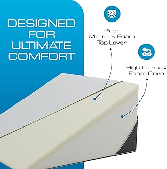 Kolbs Bed Wedge Pillow Chic Jacquard Cover for Sleeping and Acid Reflux, Heartburn 12" Height