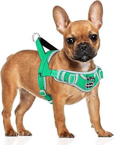 Miniatura 22 de ADVENTUREMORE Arnés deportivo para perros grandes, antitirones, arnés tipo halter reflectante transpirable chaleco a prueba de escapes con asa