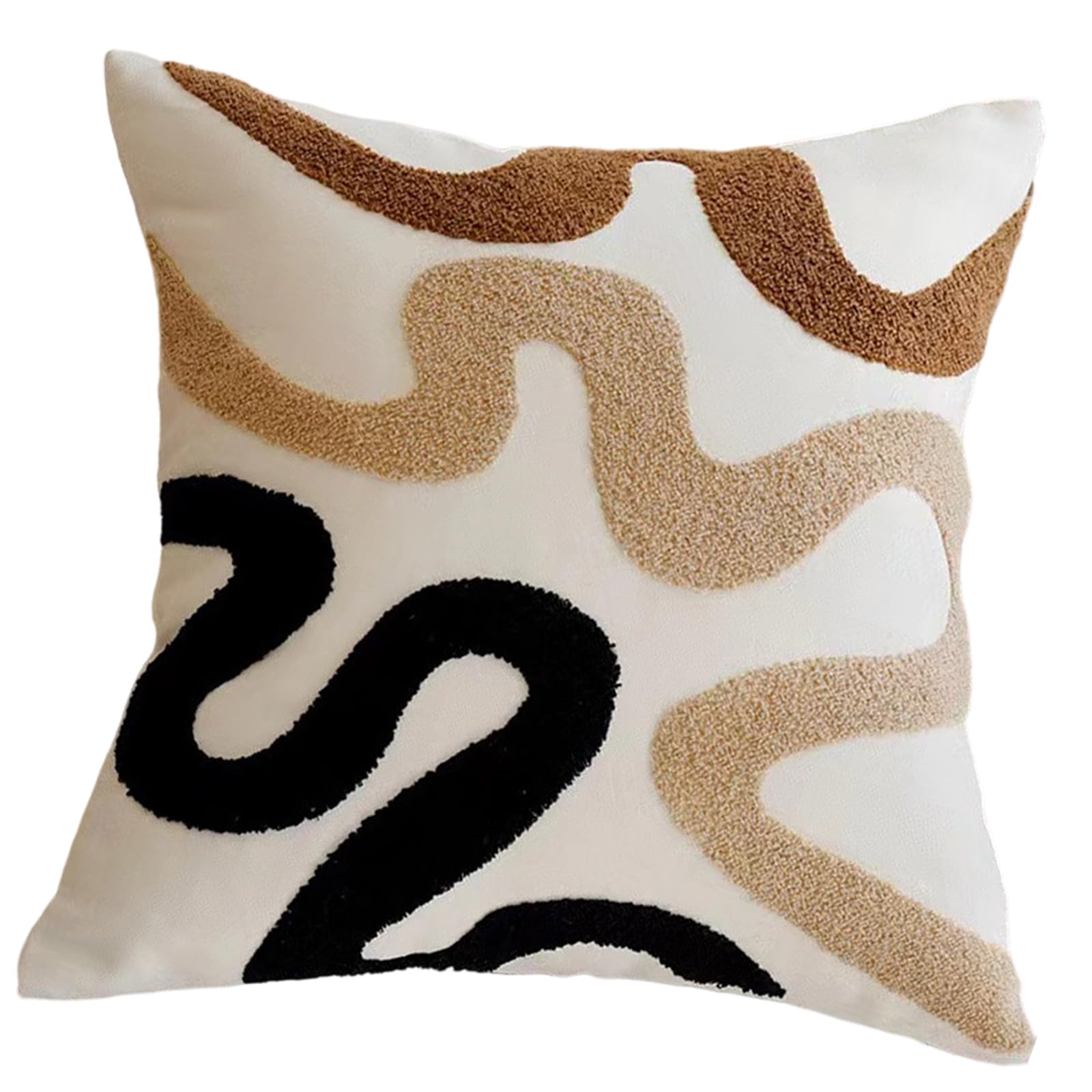 Kalttoy Modern Geometric Tufted Throw Pillowcase Soft Cotton Linen Fabric Decorative Square Cushion Cover Home Accent Decors Modern Homes Decors Pillow Case