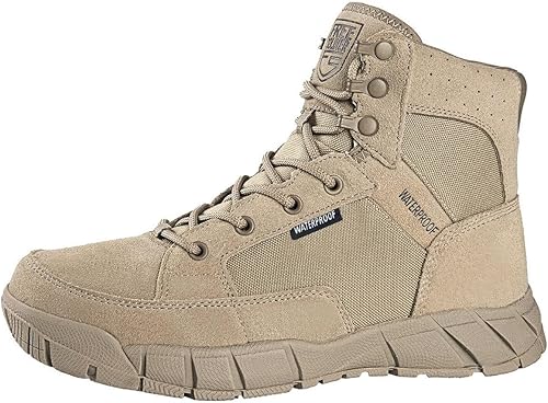 Miniatura 8 de FREE SOLDIER - Botas de trabajo impermeables para senderismo, botas tácticas para hombre, 6pulgadas, ligeras, militares, transpirables, para el