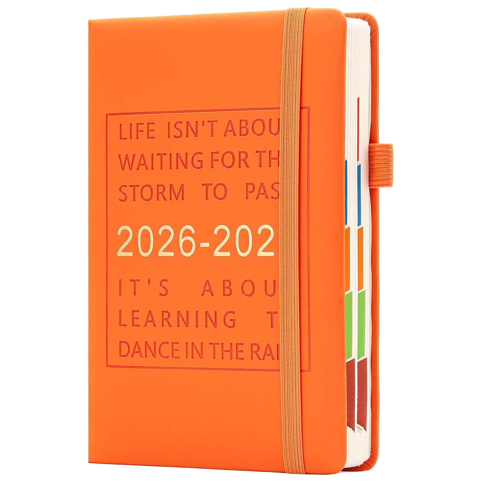 Agenda 2026-2027, tamaño A5, página por día, de julio de 2026 a junio de 2027, agenda diaria de medio año con pestañas mensuales coloridas, agenda académica de tapa dura 2026-2027 con bolsillo