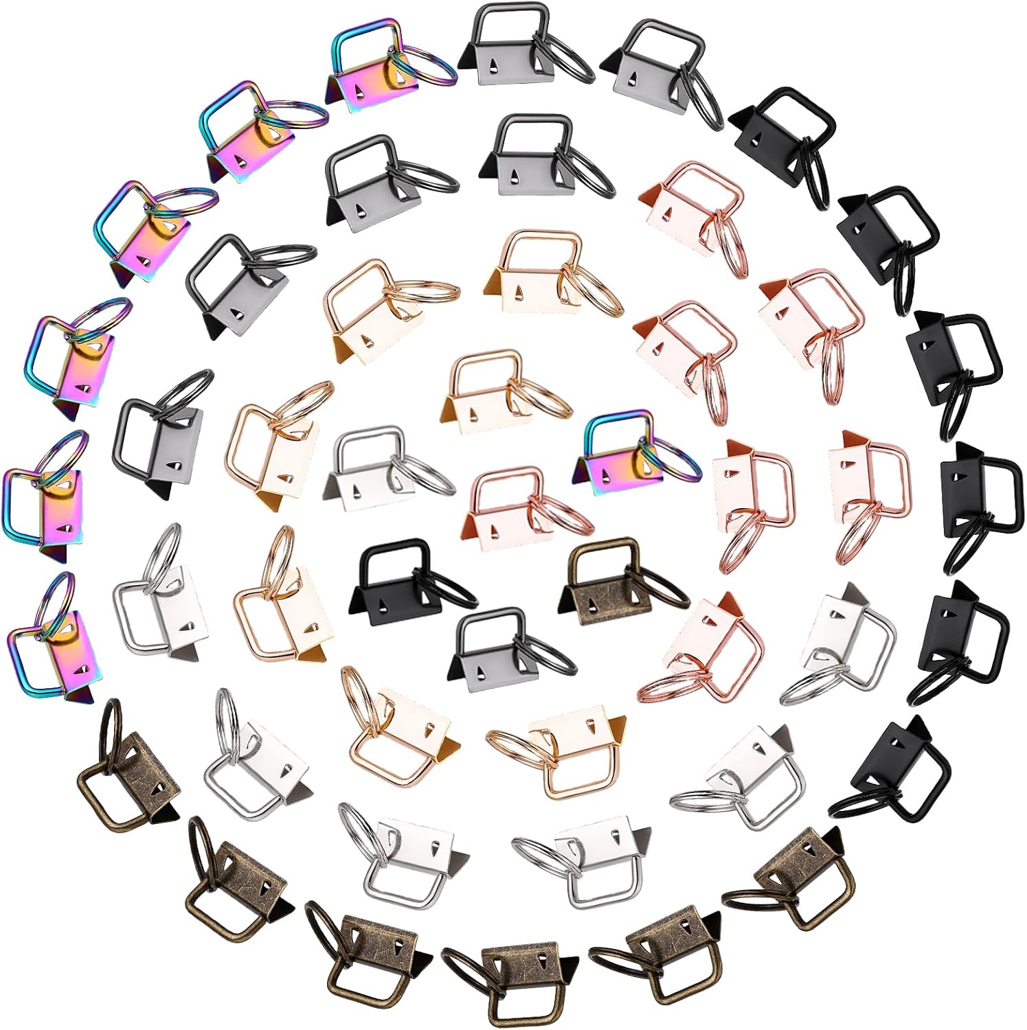 DolweJoy Key Fob Hardware,42PCS 7 Colors Keychain Hardware