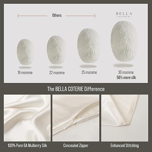 Miniatura 7 de Bella Coterie - Funda de almohada de seda de lujo para cabello y piel  30 momme  100% seda de morera 6A pura  Supersuave  Perfectamente afelpada