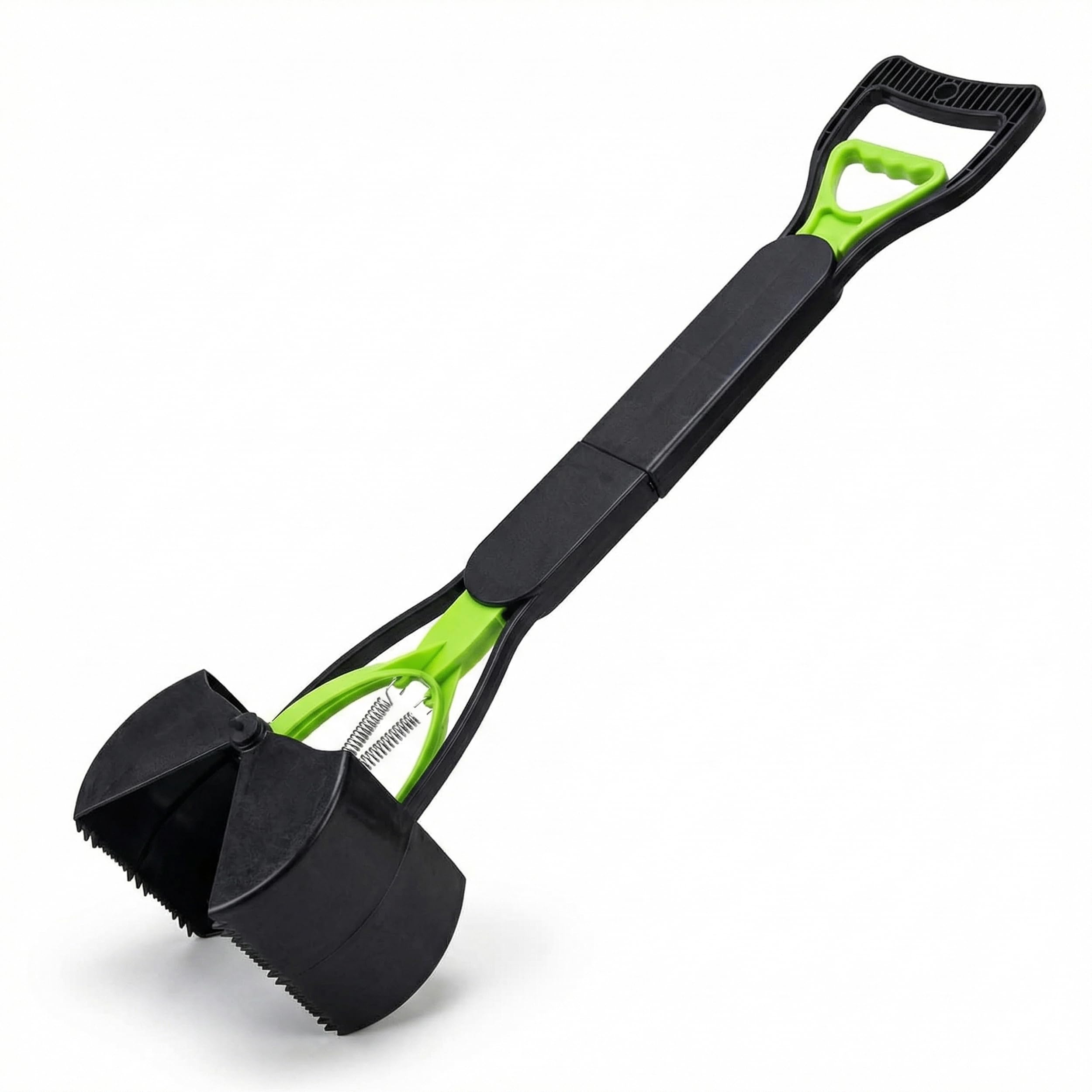 IThinkHome Dog Pooper Scooper 70cm Long Handle Foldable Portable Poo Picker Upper for Dogs & Cats Easy Squeeze Poop Scoop for Grass Gravel Sand Garden Outdoor Walks (Green)