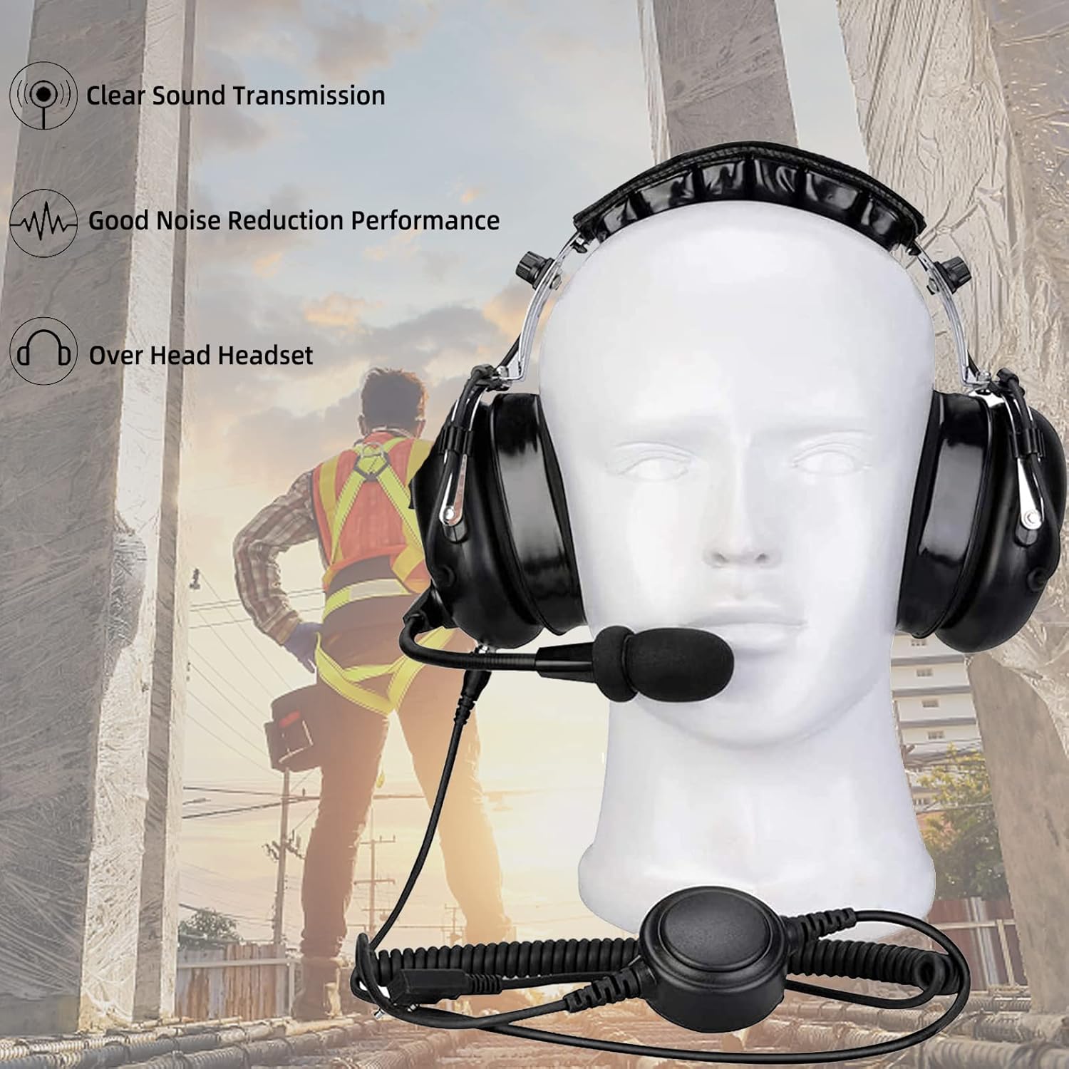 Buу 2 gеt 3 Retevis 2 Way Radio Noise Reduction Headset, Compatible with Retevis RT22 RT21 H-777 RT68 RT19 Baofeng UV-5R pxton Walkie Talkies, Walkie Talkie Earpiece with Adjustable Volume Knob Boom Mic (1 Pack)