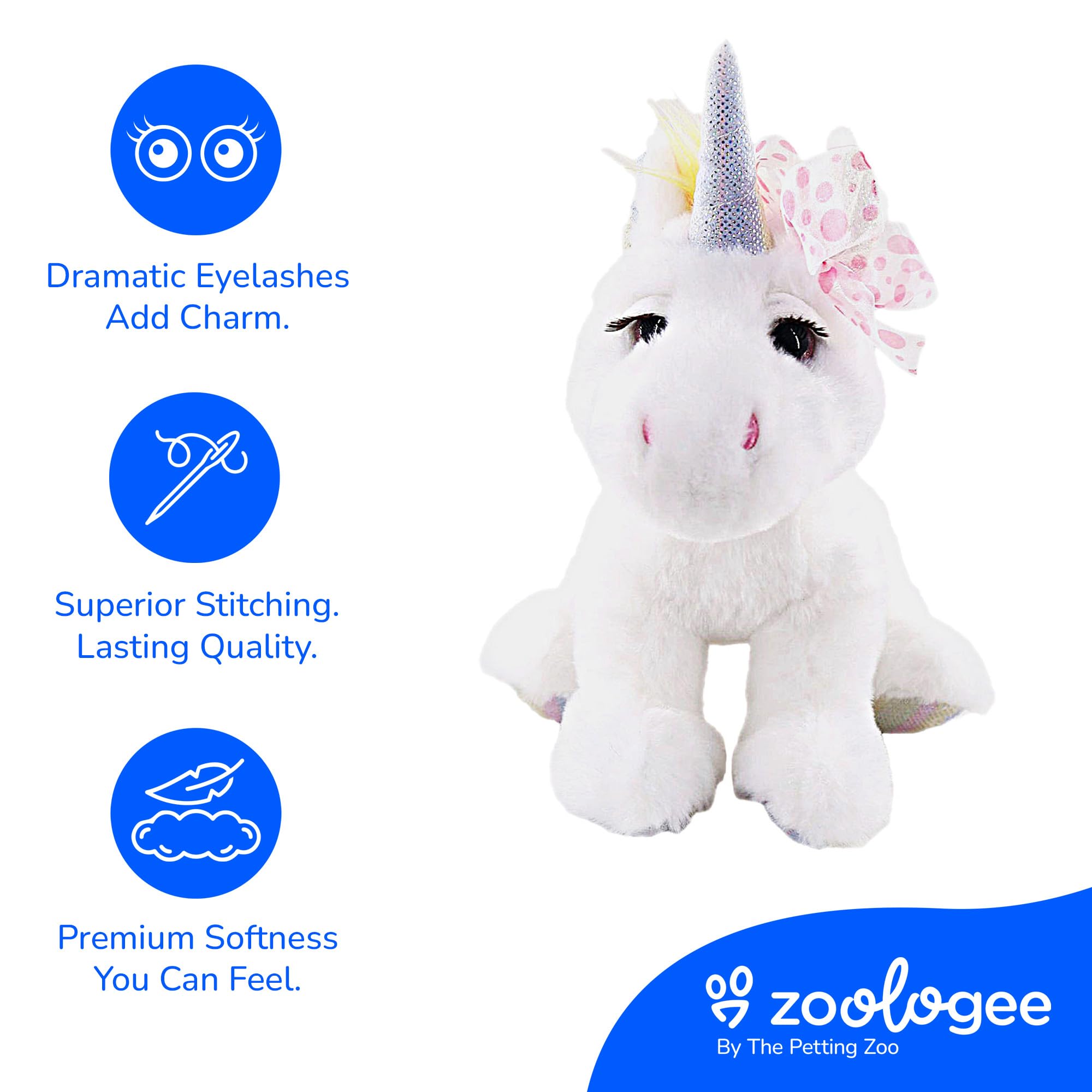 Amazon.com: The Petting Zoo, Lash'z Unicorn Stuffed Animal, Gifts