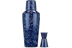 Foster & Rye Camping-Style Enamel Cocktail Shaker and Double Jigger Set