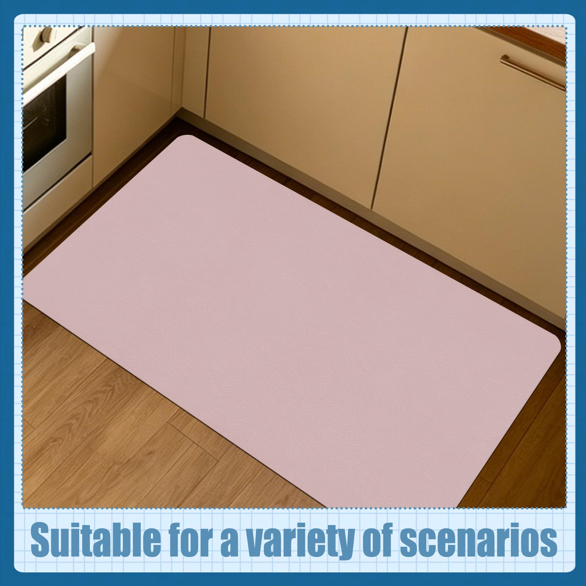 Alfombra Baño Diatomita 115 x 125 cm Super Absorbente Alfombrilla de Ducha Antideslizante Higiénico y Funcional para Bañera, Ducha, Cuarto de Baño y Cocina, Rosa