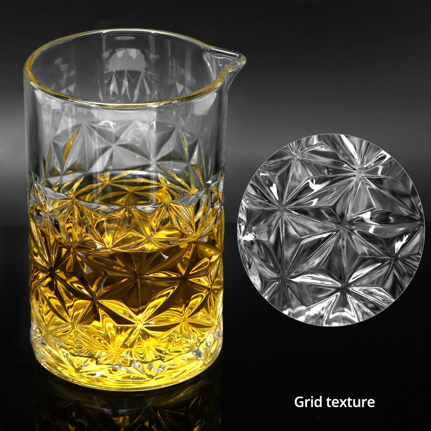Paquete de 4 vasos de mezcla de cóctel, vasos de mezcla de 24 onzas, vasos de mezcla de cóctel de cristal 5