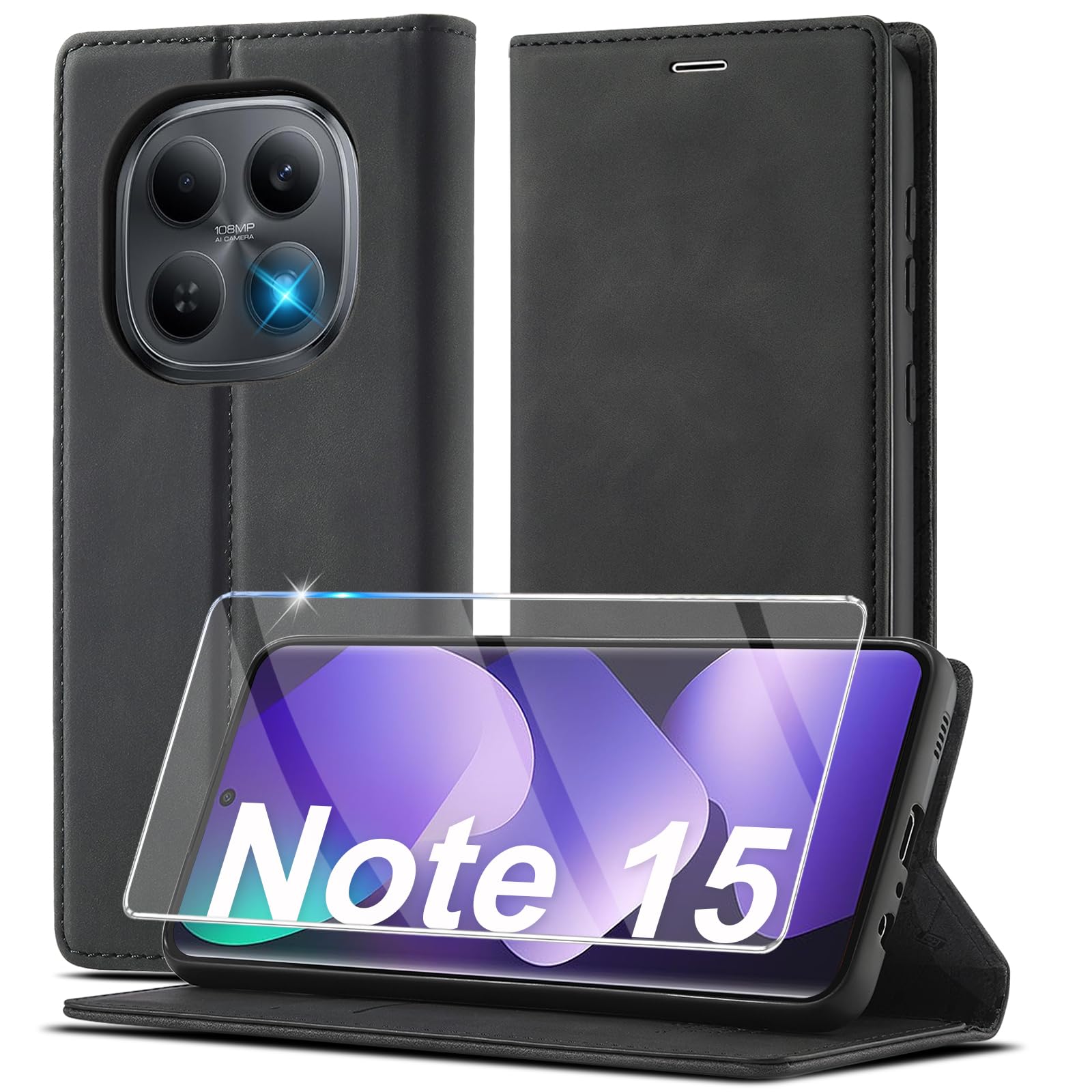 Ailicici für Xiaomi Redmi 14/15/16/17 Note 11/12/13/14/15/16/17 Hülle Leder,Handyhülle