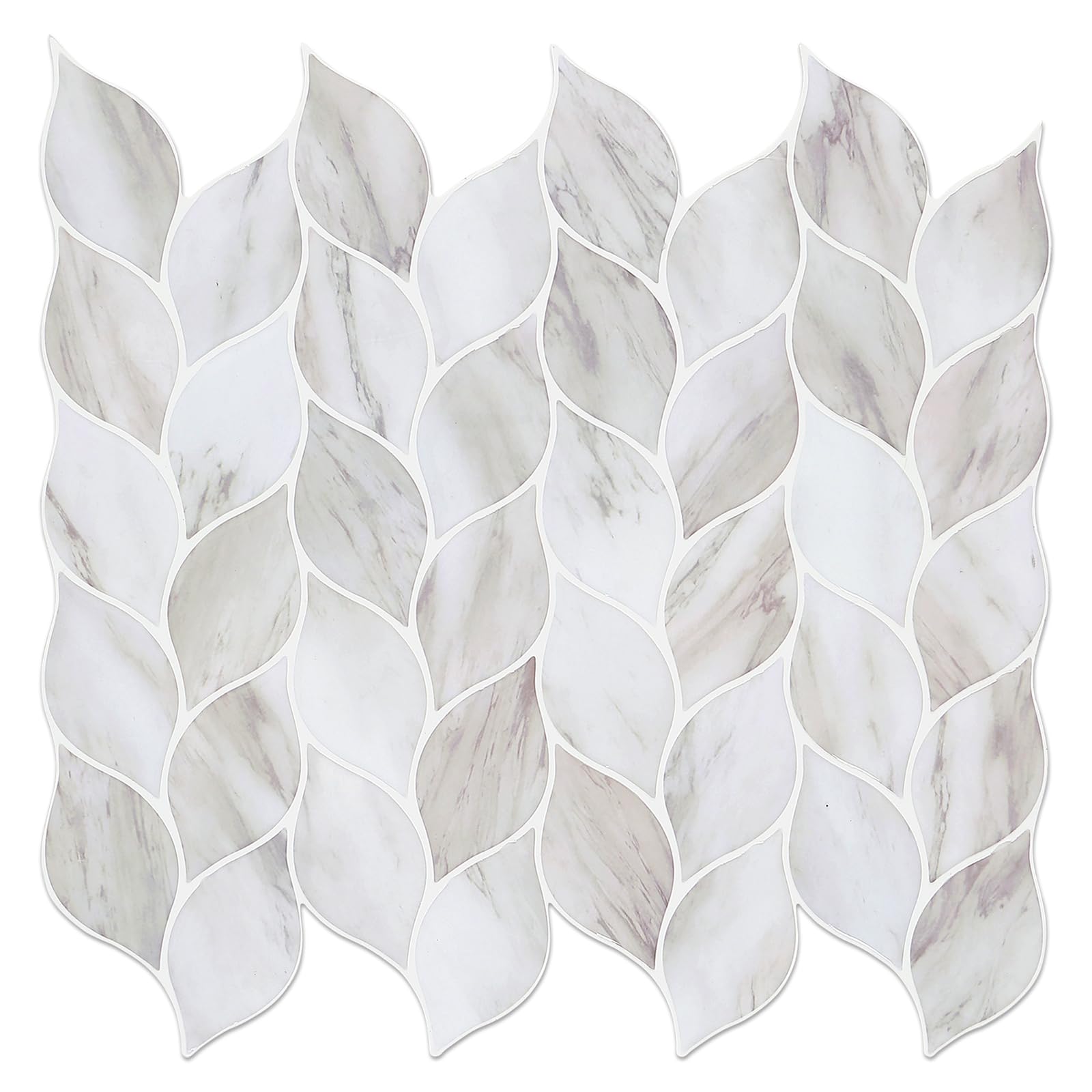 Photo 1 of Tilingview 10 Pcs Leaf Design Peel and Stick for Kitchen Backsplash, Premium Self-Adhesive Tiles Wall Stickers