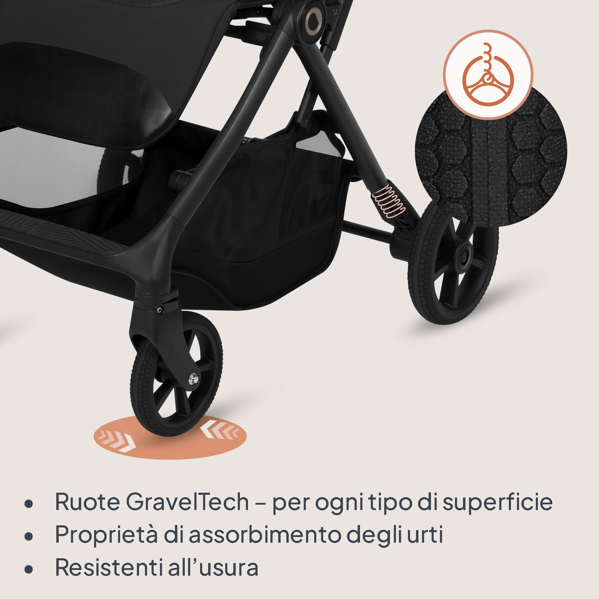 Lionelo TANSI Passeggino Leggero Compatto fino a 22 kg Pieghevole con Chiusura Automatica a una Mano, Ruote GravelTech Ammortizzate, Schienale Reclinabile, Cappottina Ventilata, Dri Seat Traspirante