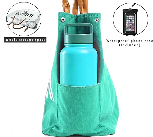 Miniatura 3 de Keho Bolsa de playa impermeable con bolsillos para mujer (resistente a la arena)