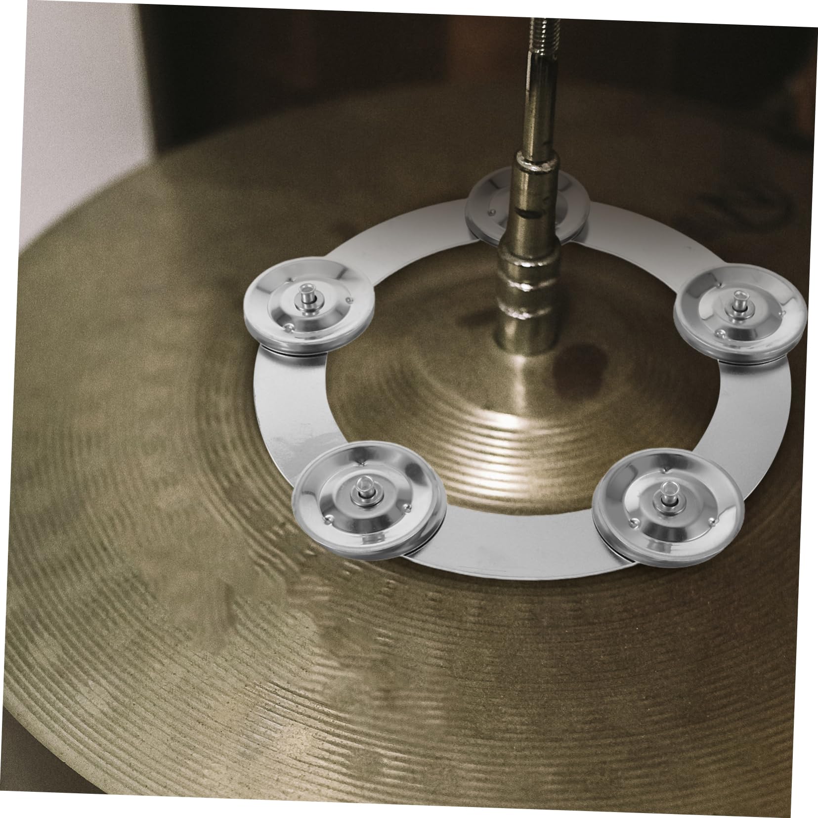 Anillo de Pandereta Metálico para Platillo Splash de Batería, Mejora Efectos de Sonido y Calidad Acústica para Bateristas Profesionales y Prácticas