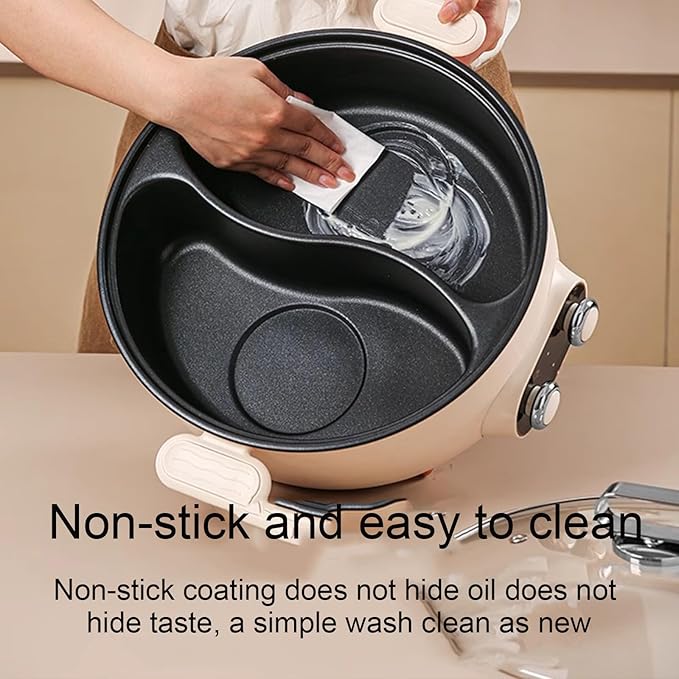 Olla Eléctrica Hot Pot con Parrilla, Antiadherente, Control Doble Temperatura miniatura 7