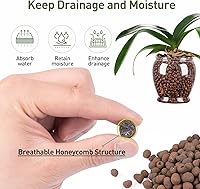 Vista 5 de GASPRO 5lb de bolas de arcilla expandida orgánicas para plantas, 100% naturales, bolas Leca para el desarrollo de raíces en macetas, mezcla