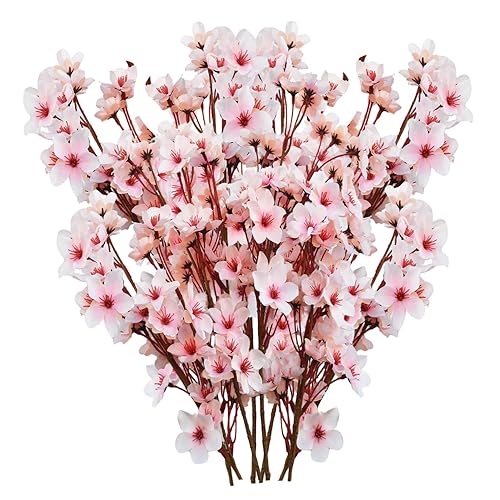 Cherry Flower Branches 8 Pack Pink Faux Cherry Blossom Stems