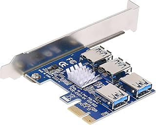 Pcie Riser Splitter 1 to 4 Bitcoin Miner pcie Riser 1x to 16x Pcie USB 3.0 Multipliers Gpu Riser Mining 1 to 4 Pcie Risers PCI Slots Converter Adatper