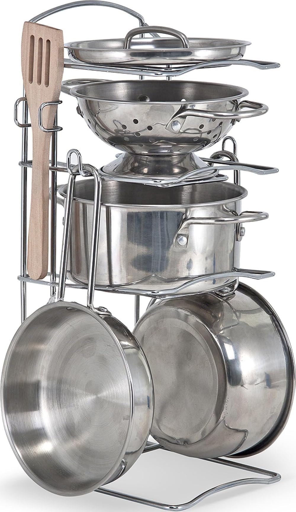 Stainless Steel Pots and Pans Pretend Play Kitchen Set for Kids (8 pcs) Children Cooking Accessories Set, Toy Pots And Pans, Cooking Toys For Kids Ages 3+