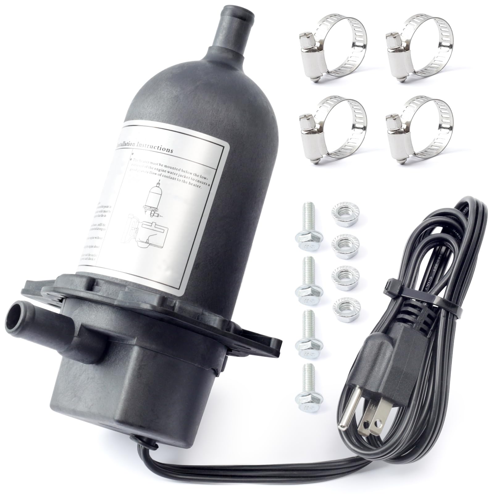 Mhrxusd TPS151GT10-000 Engine Block Heater with Plug Compatible with Diesel & Gas Engines Generator Tractor Truck Bus Boat 120V 1500W Option 100-120F