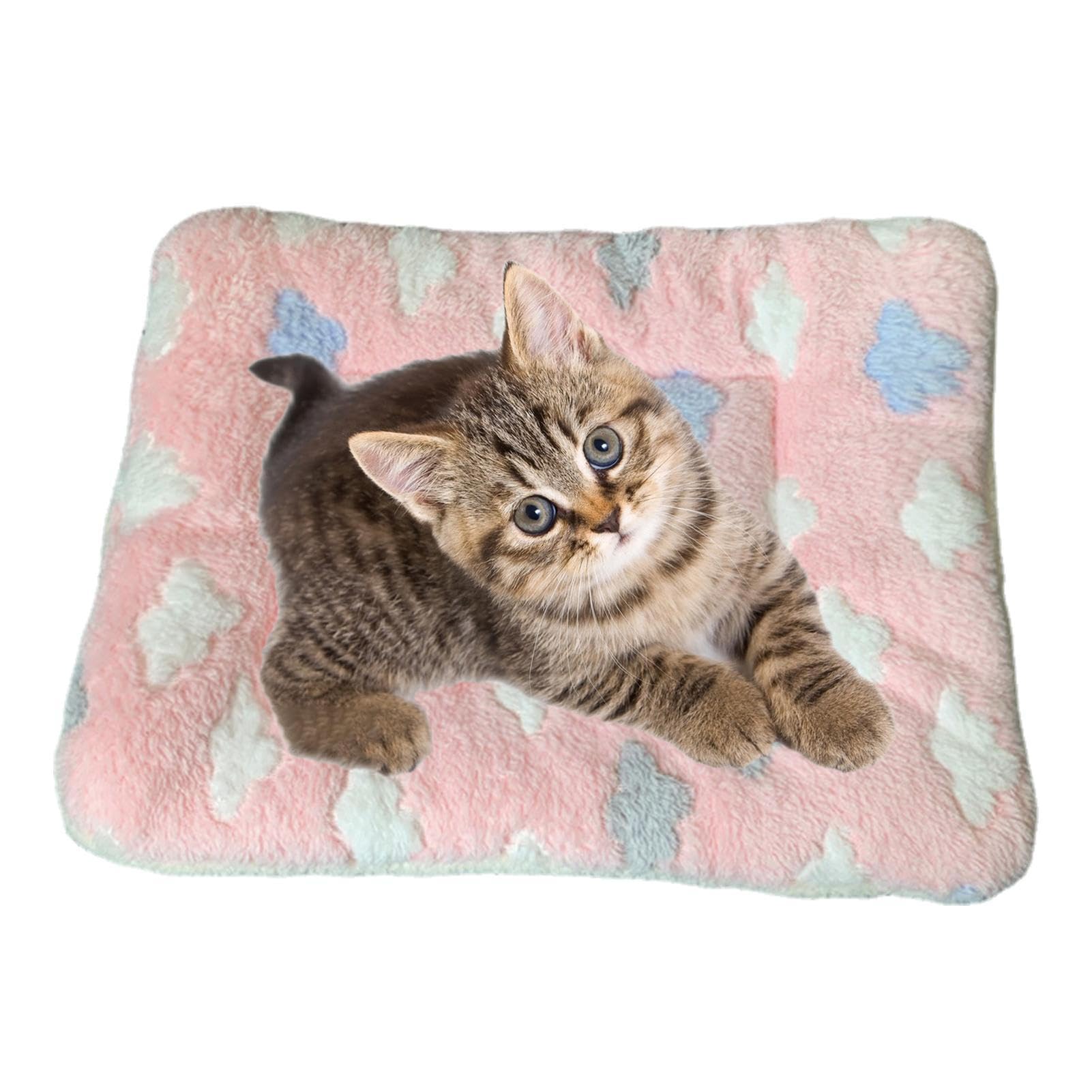 Kuschelige Katzen-Beruhigungsdecke | Weiche und maschinenwaschbare Katzendecken, Katzenkissen für Hunde, Welpen, Katzen, Kätzchenbett für Nervosität und Stress, Welpendecken