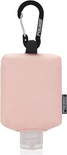 Travel Hand Sanitizer Keychain – Small Refillable 2 oz Bottle with Clip-On Holder – Portable Sanitizer Case for Purse, Backpack, Gym Bag (Pink)