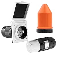 Vista 12 de Enchufe de alimentación Twist Lock para RV de 50 amperios, 125V/250V con 3 pines de acero inoxidable y tornillos, enchufe de alimentación para RV