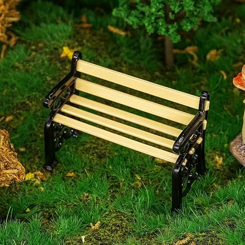 Miniatura 7 de Odoria Accesorios de decoración de casa de muñecas con banco de parque en miniatura 1/24