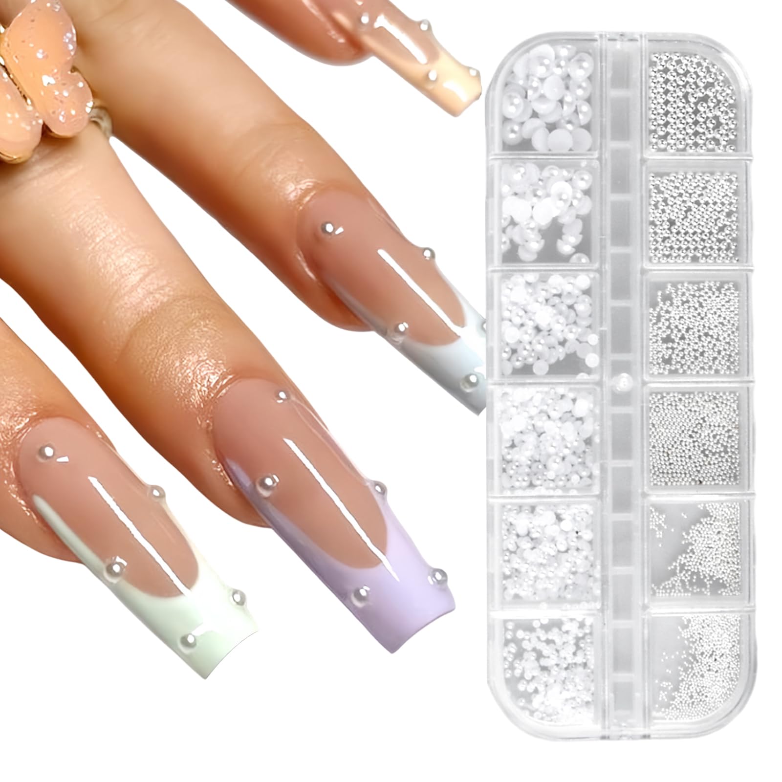 1Schachtel/12Raster Nail Art Strasssteine für Nägel Flatback