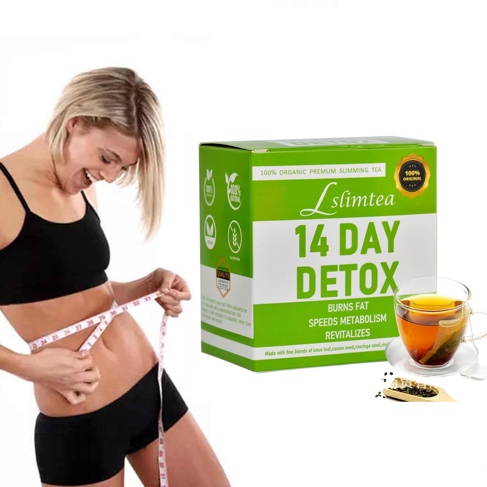 KLYso Weight Loss Tea For Women - Green Tea Blend For Effective Abdominal Fat Burning(2PCS)