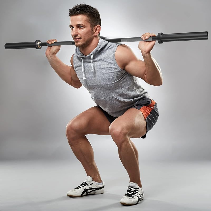 POWER GUIDANCE Olimpiai Súlyzórúd 150cm - Fekete Acél Edzőrúd 250kg Teherbírással Guggoláshoz, Felhúzáshoz, Súlyzós Edzéshez
