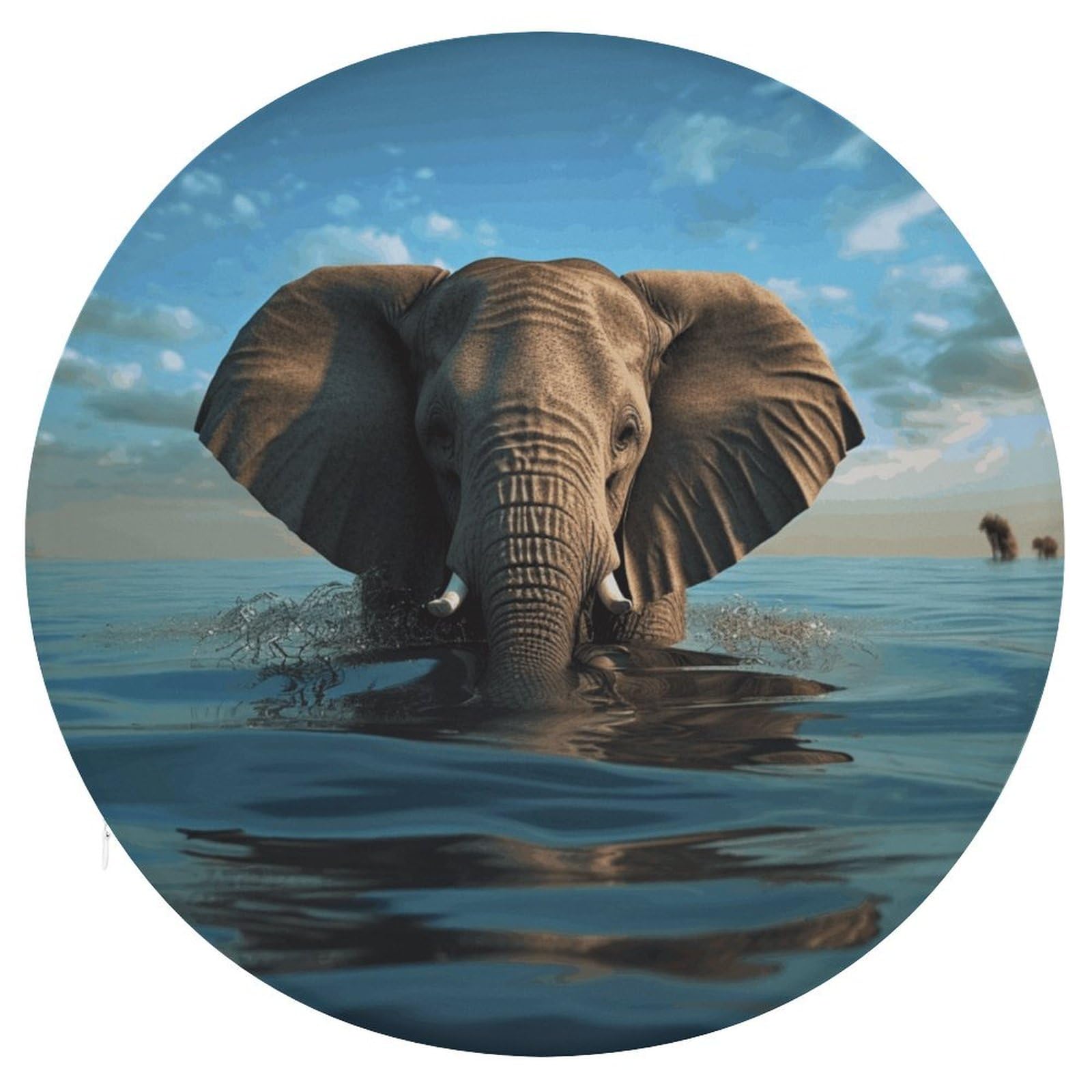 Coussin de chaise rond éléphant en mousse à mémoire pour sol et méditation