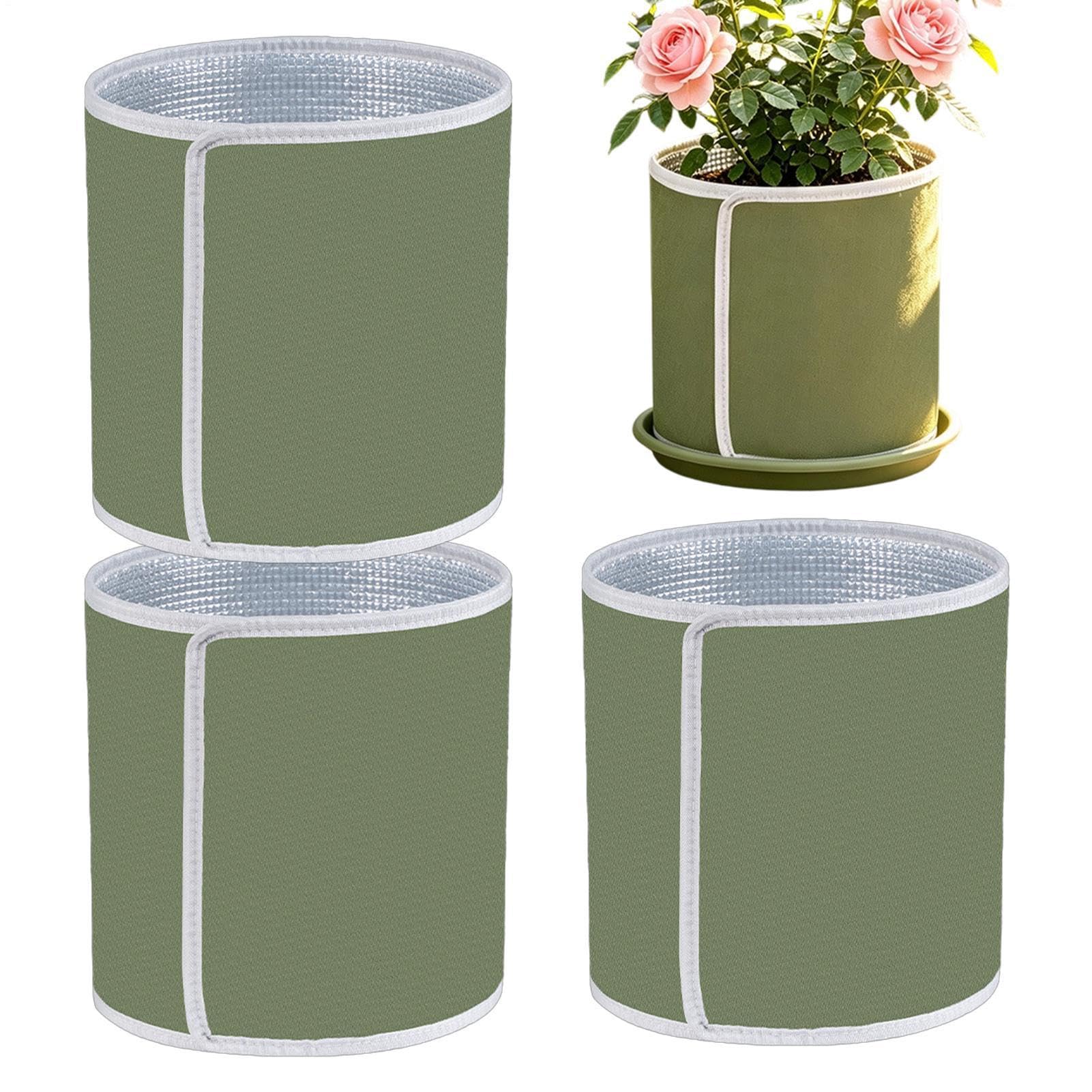 Plant Covers - 3 Pack Aluminum Film Winter Pot Frost Protection Wrap
