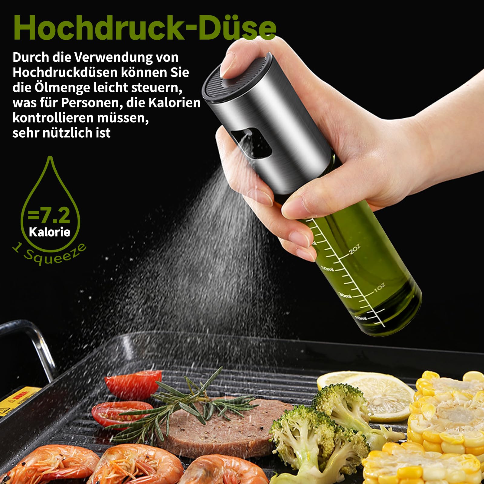 Vauki Lot De 2 Pulvérisateurs D'huile En Verre Vert Anti-UV Pour Huile