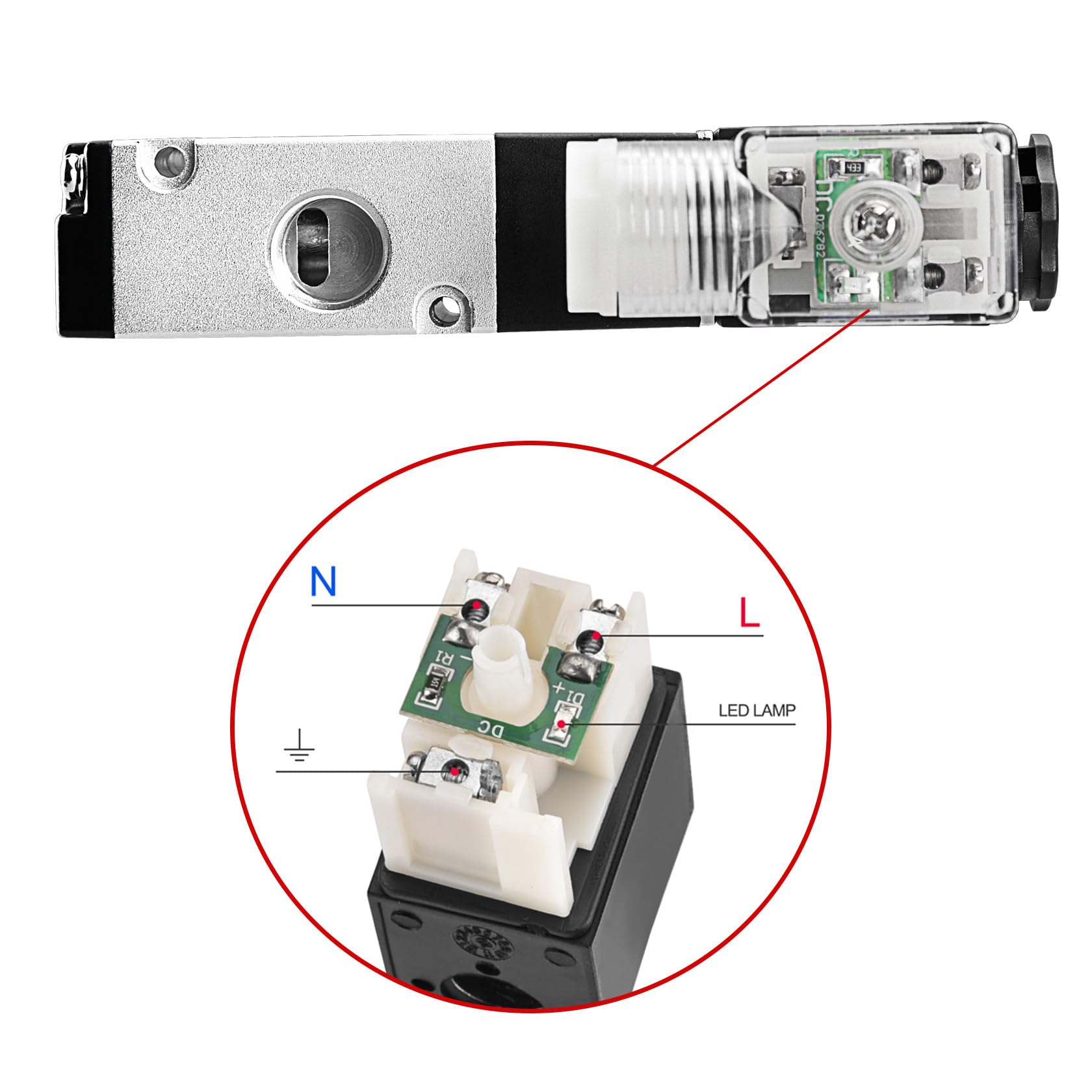Heschen Elektryczny pneumatyczny zawór elektromagnetyczny 3V210-08 PT1/4 3/2-drożny (DC 12 V)
