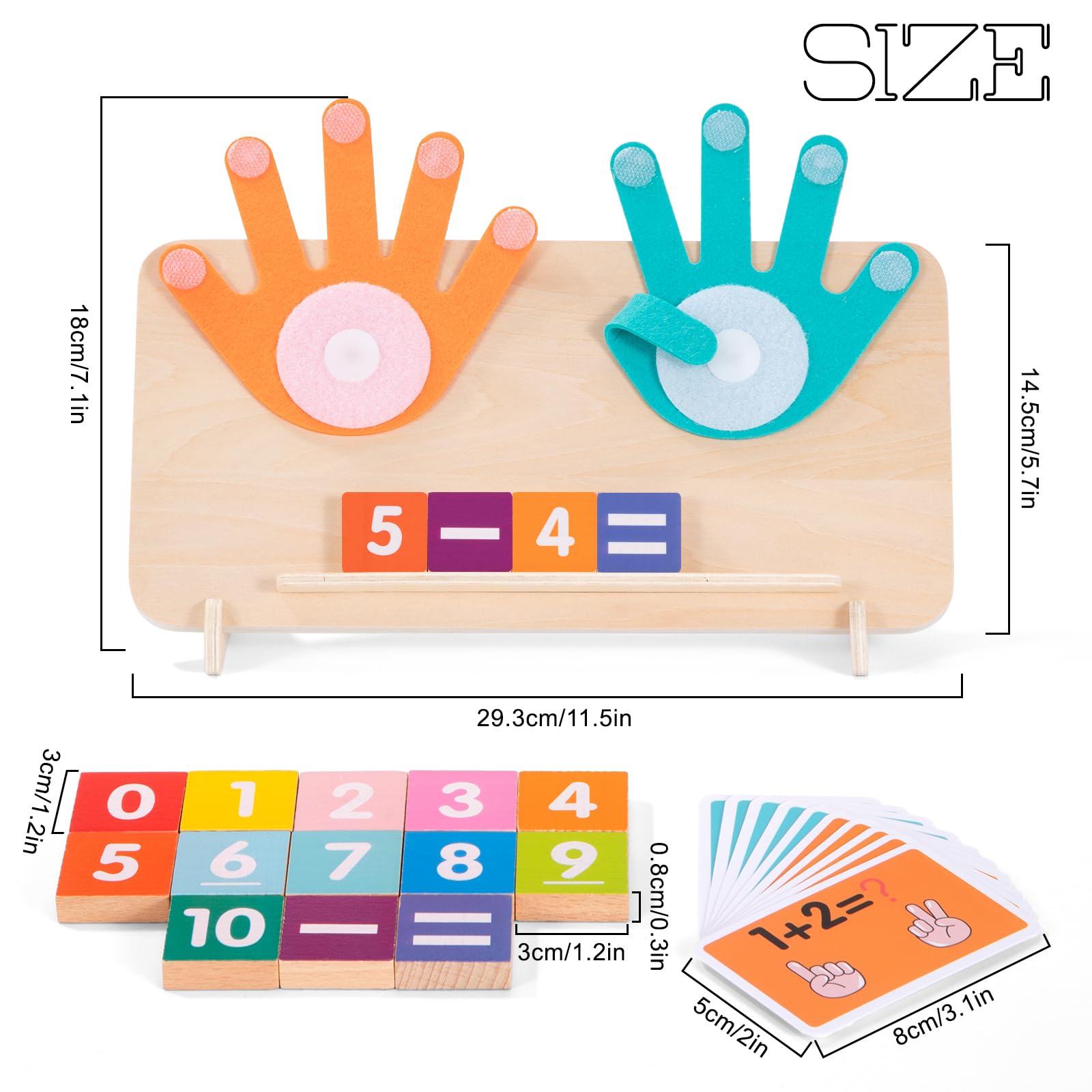 Giocattoli Matematici Montessori Gioco Digitale Legno Ideale per Imparare l'Addizione e la Sottrazione Giocattoli Educativi per Matematica per Ragazzi Ragazze 3+ Anni