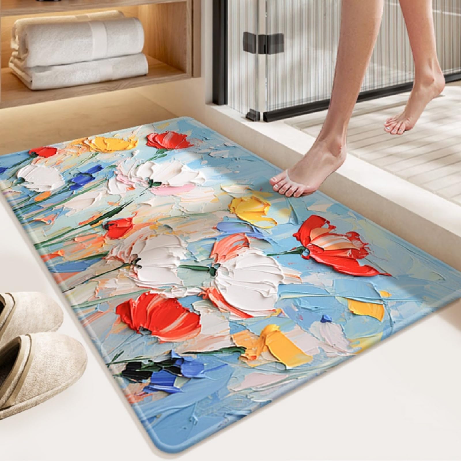 Tapis cuisine et baignoire en diatomée pour sol sec et propre