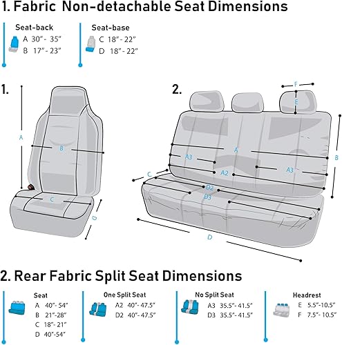 Miniatura 8 de FH Group Three Row Supreme - Fundas de asiento de automóvil modernistas de alta calidad, compatibles con bolsas de aire y banco dividido, ajuste