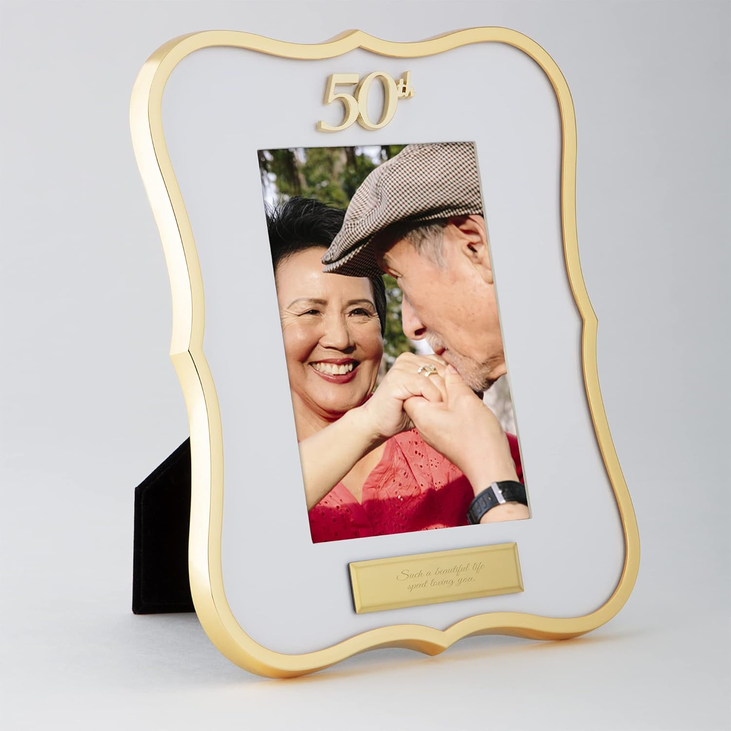 THINGS REMEMBERED Engraved Gold Border 50th Anniversary 5x7 Picture Frame (Free Customization)