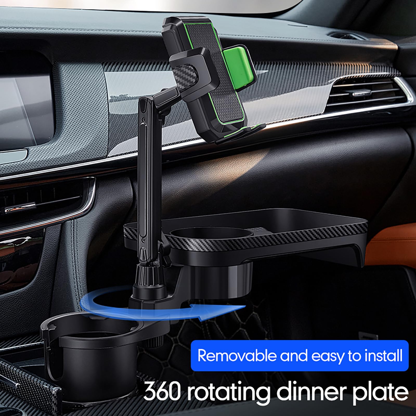Getränkehalter Auto für Geely Emgrand GS/Emgrand Haijing Hai Jing, 4 In 1 Verstellbarer Becherhalter Handyhalterung Tisch Tablett Becherhalter Auto Cupholder Dosenhalter,L
