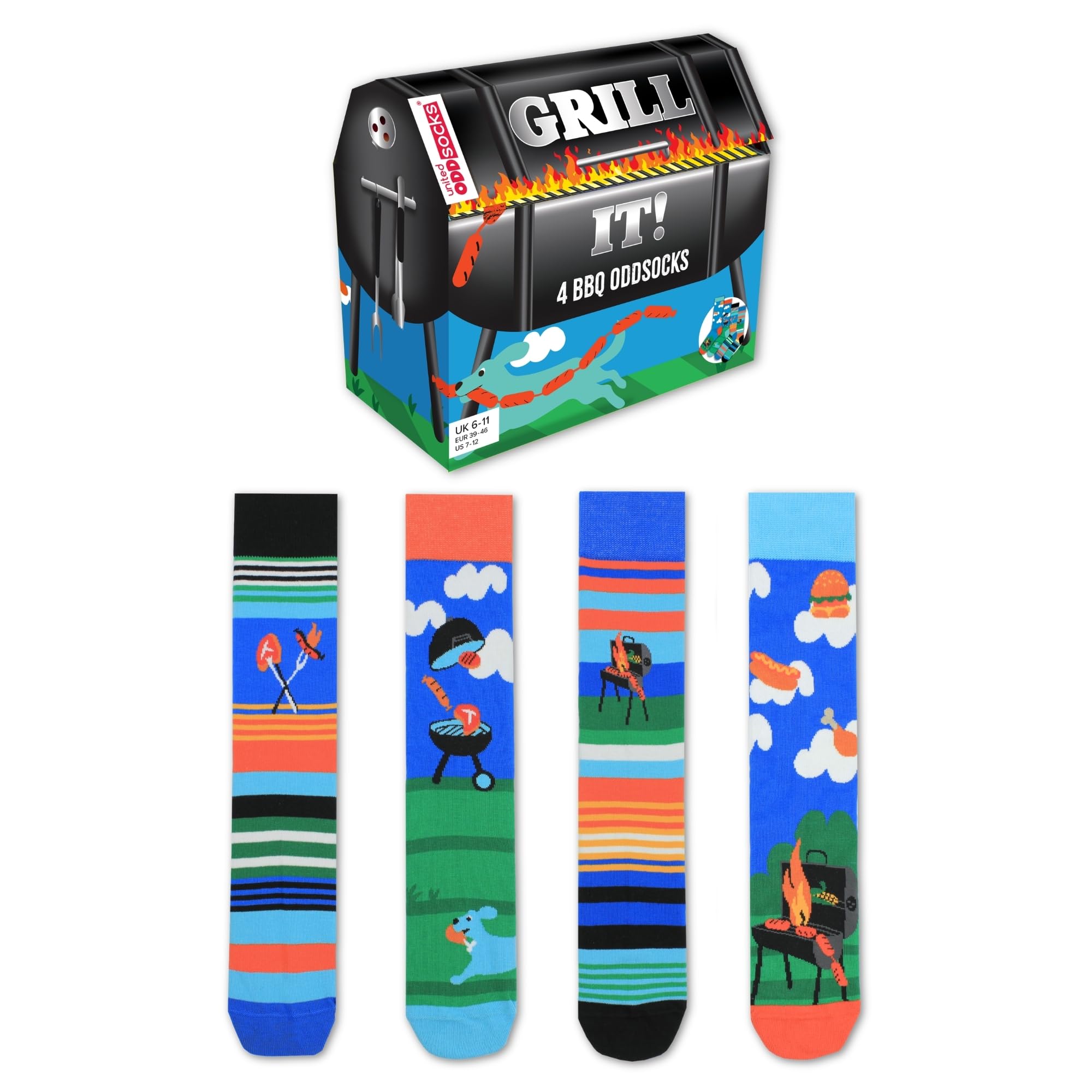 Menkind Men's Grill It! Golf Oddsocks Gift Box For