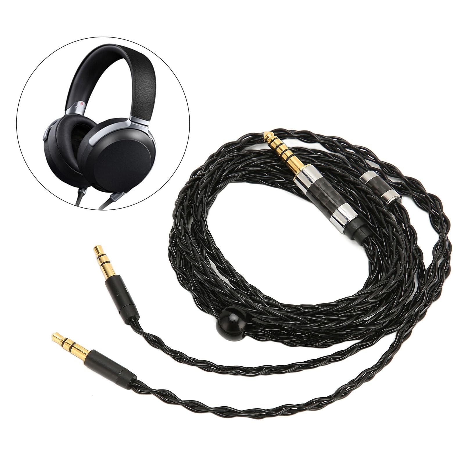Sxhlseller 8 adriger, Symmetrischer, Versilberter Kopfhörerkabel Ersatz, 4,4 Mm auf Zwei 3,5 Mm Stecker, Kompatibel für MDR Z7 Z1R für TeloonD7100 D7200 D600 D9200 für T1 T5