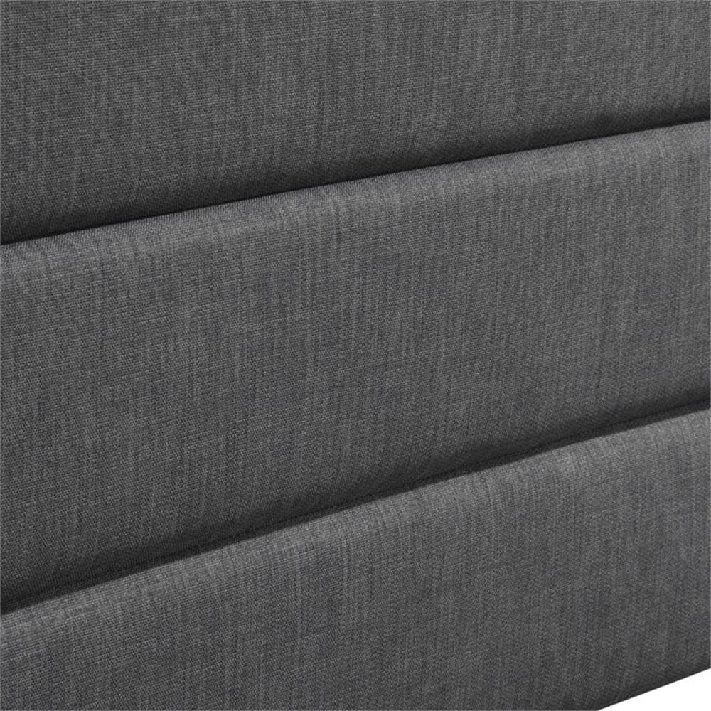 Pemberly Row Queen Upholstered Headboard, Charcoal Gray Fabric, Button Tufted Design, Slim Profile, Padded for Comfort, Modern Contemporary Style Bedroom Accent, 62.25 x 53.25 in Dimensions