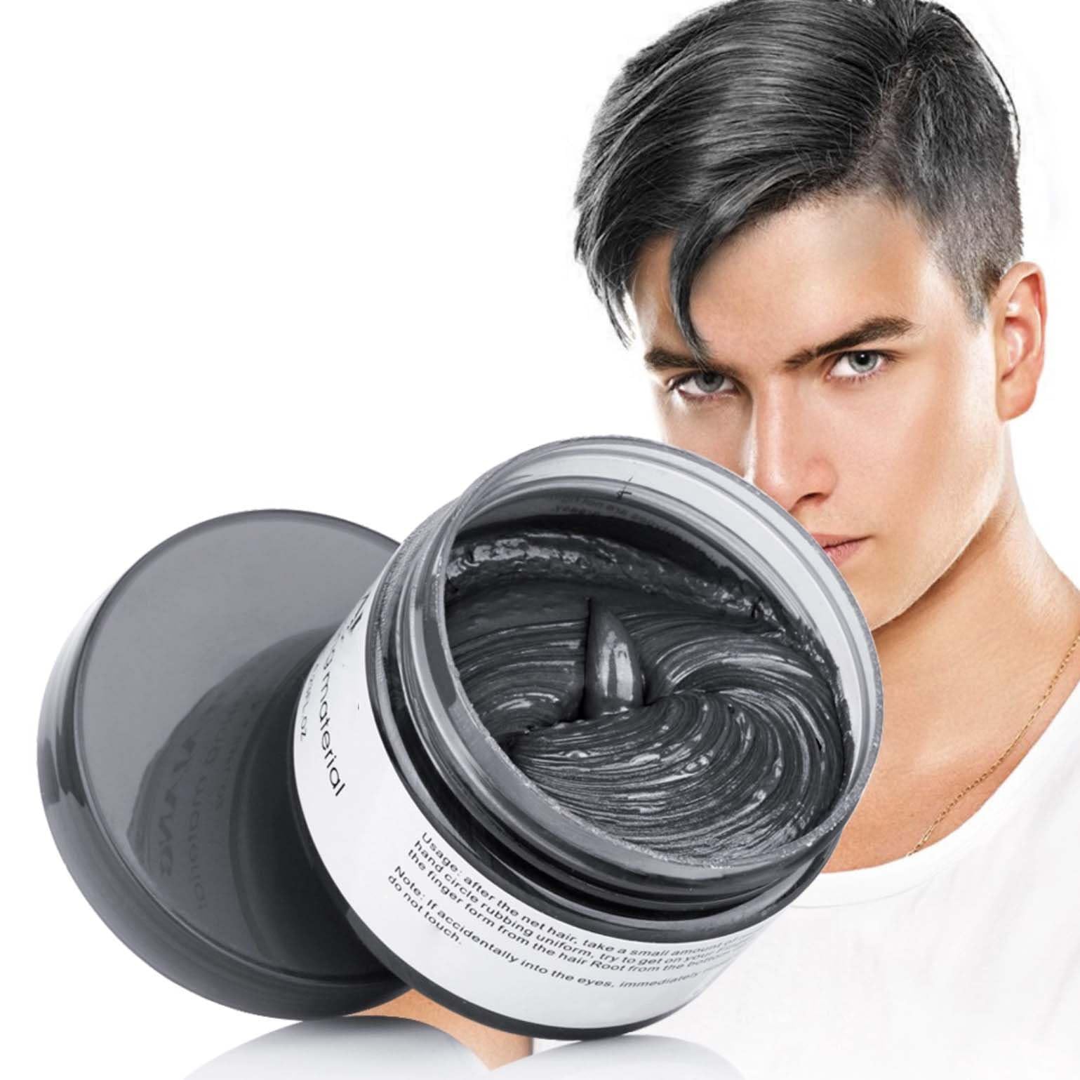 MOFAJANG Black Hair Colour Wax, Instant Hairstyle Cream 120 g, Temporary Natural Hair Wax for Party, Cosplay, Halloween, Daily use, Date, Clubbing (Black)