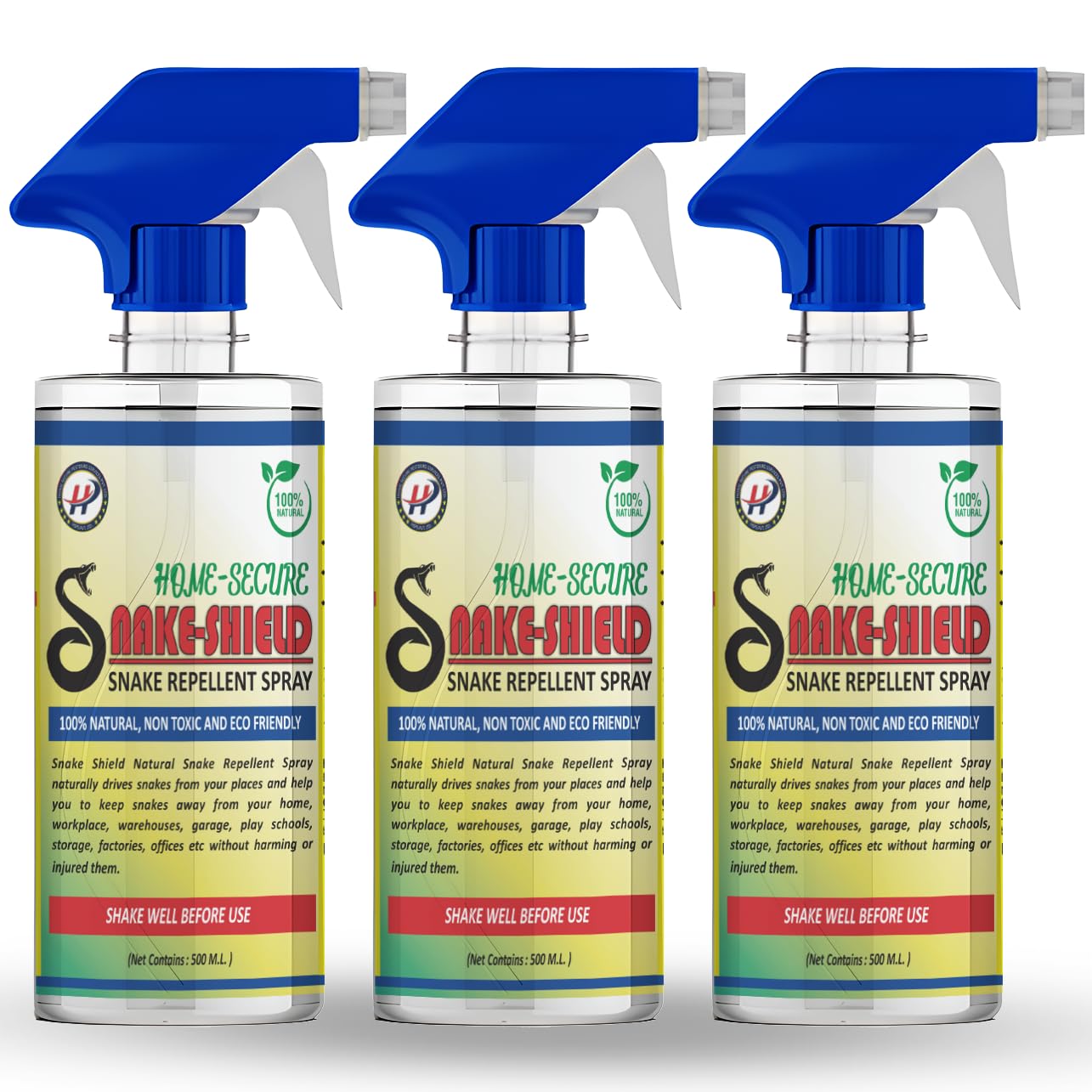 Home-Secure Snake Shield Snake Repellent Spray | Natural Snake Away Spray | Pet Safe, Non-Toxic, Bio Degradable | Snake Repellent For Outdoors Indoors (1500 ML, Pack of 3) (B09VL8JZL6) Amazon Price History, Amazon Price Tracker