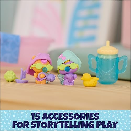 Miniatura 6 de Hatchimals Alive, Make a Splash Playset con 15 accesorios, bañera, 2 mini figuras que cambian de color en huevos autoeclosionados, juguetes para