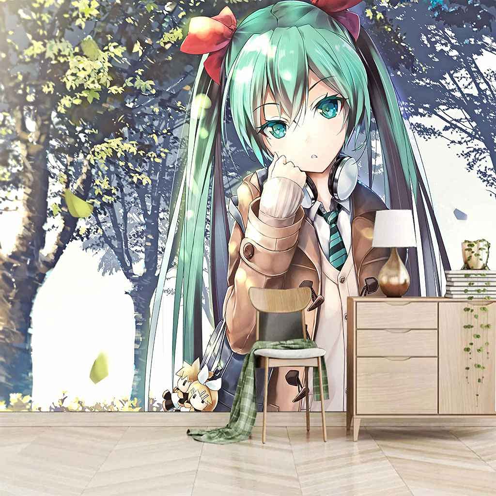 Papier Peint 3D Fille Animé autocollant pour rénover facilement un mur sans colle