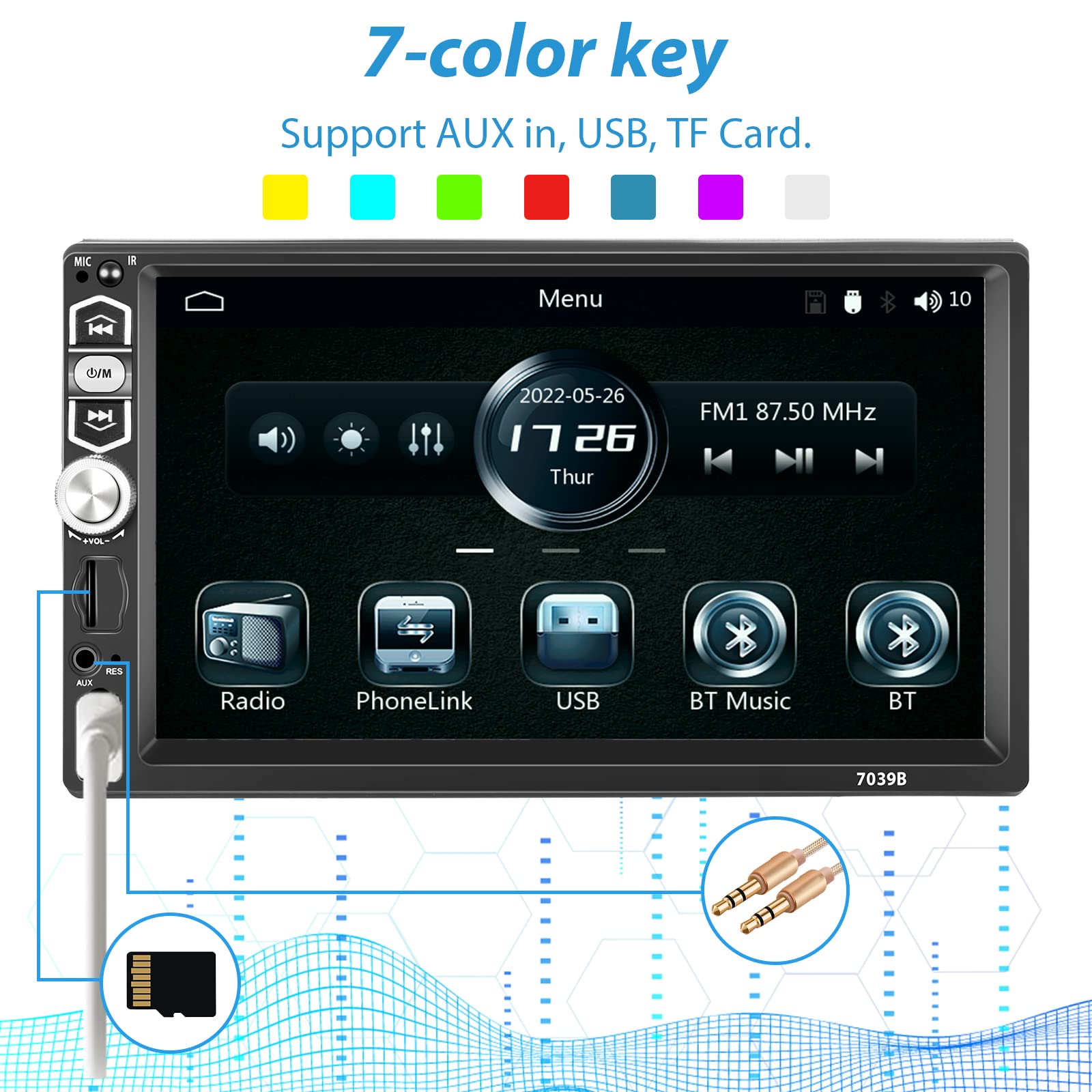 ７インチ ディスプレイオーディオ 1DIN CarPlay アンドロイドオート Amazon.co.jp: 1DIN ワイヤレスCarplay＆Android Auto, 7インチ